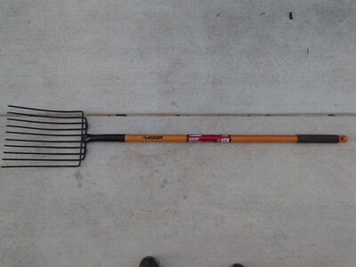 47 in. Wood Handle 10-Tines Welded Fork