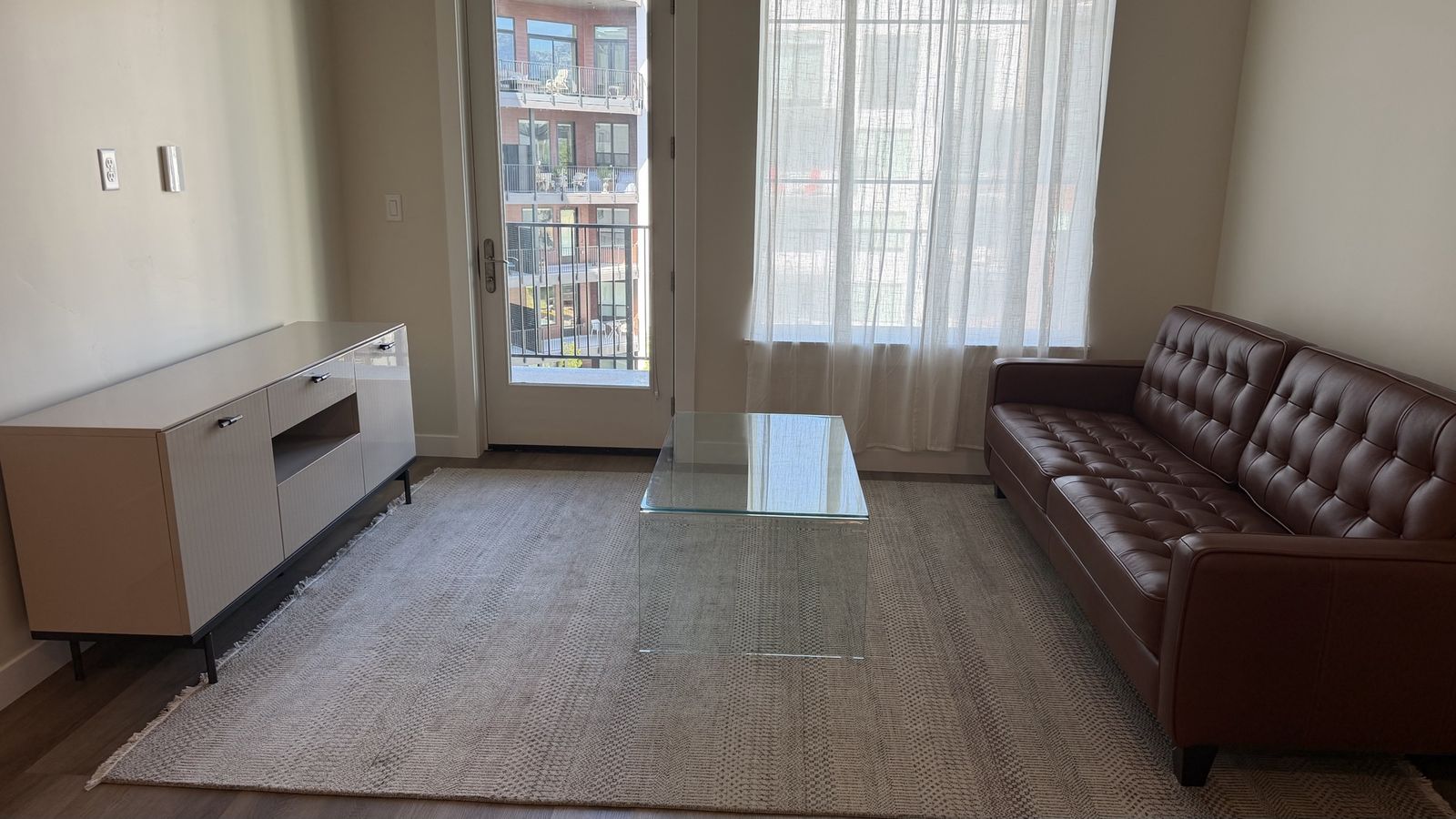 Modern Waterfall Glass Coffee Table