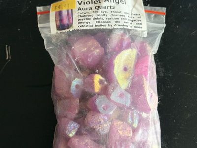 Violet Angel Aura Quartz Stones - Crown, 3rd Eye, Throat, Heart Chakra Cleansing