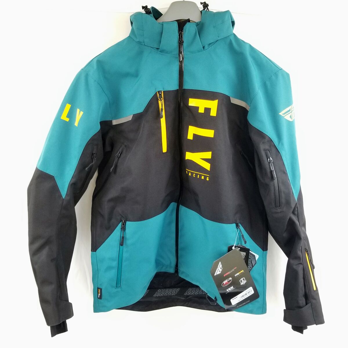 Fly Racing Carbon Snow Jacket (Black/Teal/Orange, Large) (S470-5203L)