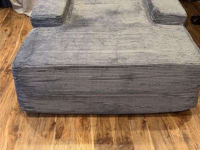 Ultra-Cozy Gray Corduroy Floor Lounger & Daybed (66" x 48")