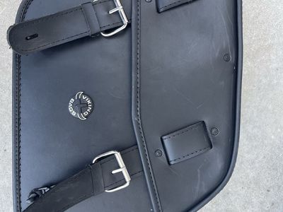 Viking Bags Black Leather Motorcycle Saddlebags (Pair)