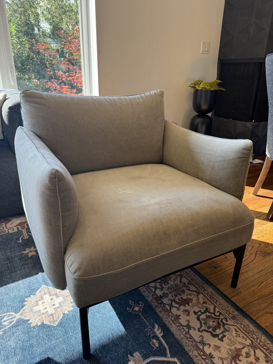 West Elm Upholstered Accent Chair in Gray