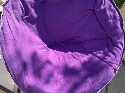 Purple Plush Folding Saucer Chair