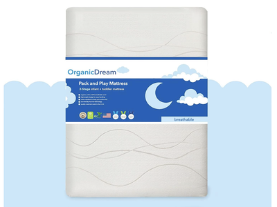 New in Package ORGANICDREAM Deluxe Pack & Play Mattress I 2-Stage Dual-Sided38"L x 1.5"W x 26"