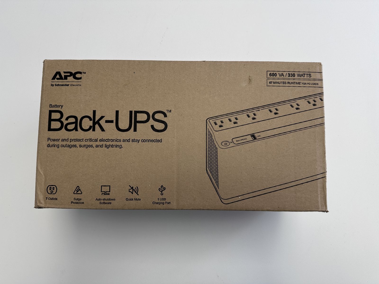APC Back-UPS BE600M1 Battery Backup - Brand New / Unopened