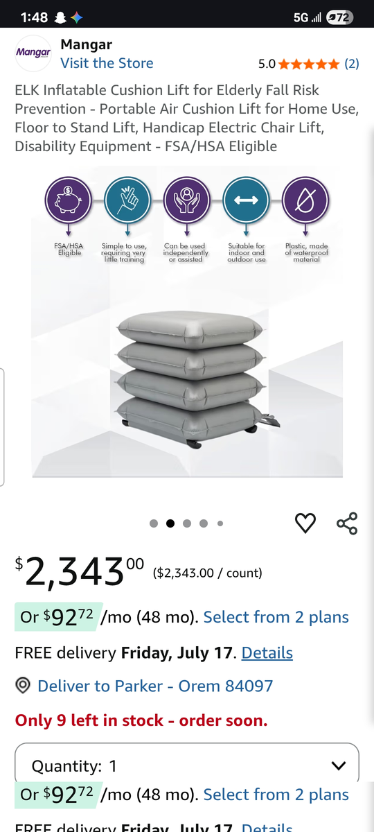 ELK Inflatable Cushion Lift for Elderly Fall Risk Prevention