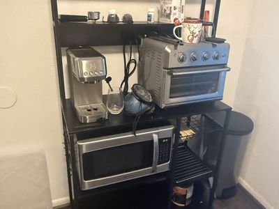 Black Kitchen Storage Stand with Shelves