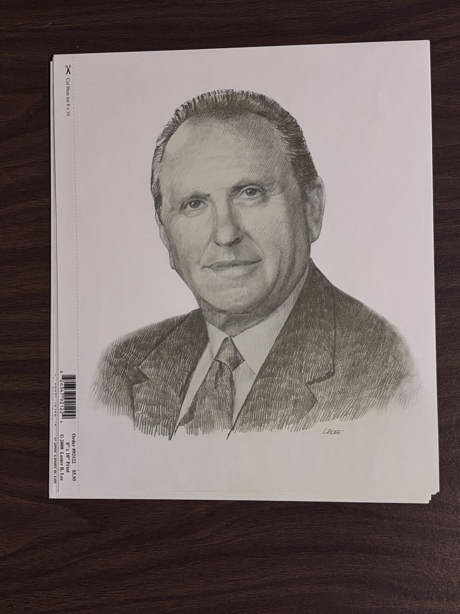 Pencil Sketch Prints Of Thomas S. Monson