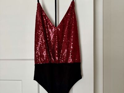 Red Sequin Body Suit