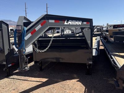 8.5x36 Lamar H8 Gooseneck Wide Body w/ Drive Over Fenders Equipment Trailer - 15.7K GVWR - 14 Ply Tires