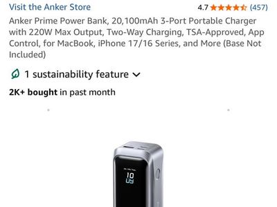 Anker Prime Power Bank, 20,100mAh