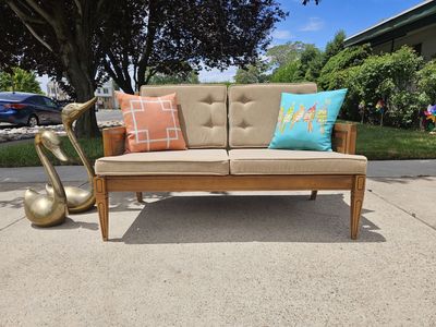 STUNNING Walnut Wood Vintage Mid-Century Modern Sofa