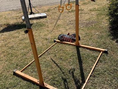 DINOFITNESS GB001 Kids Adjustable Gymnastics Horizontal Bar - Orange, 11 Levels, 300lbs Capacity