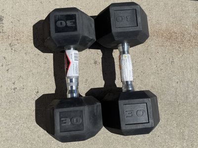 CAP Barbell Hex Rubber Dumbbells - 30 lbs Pair, New Condition