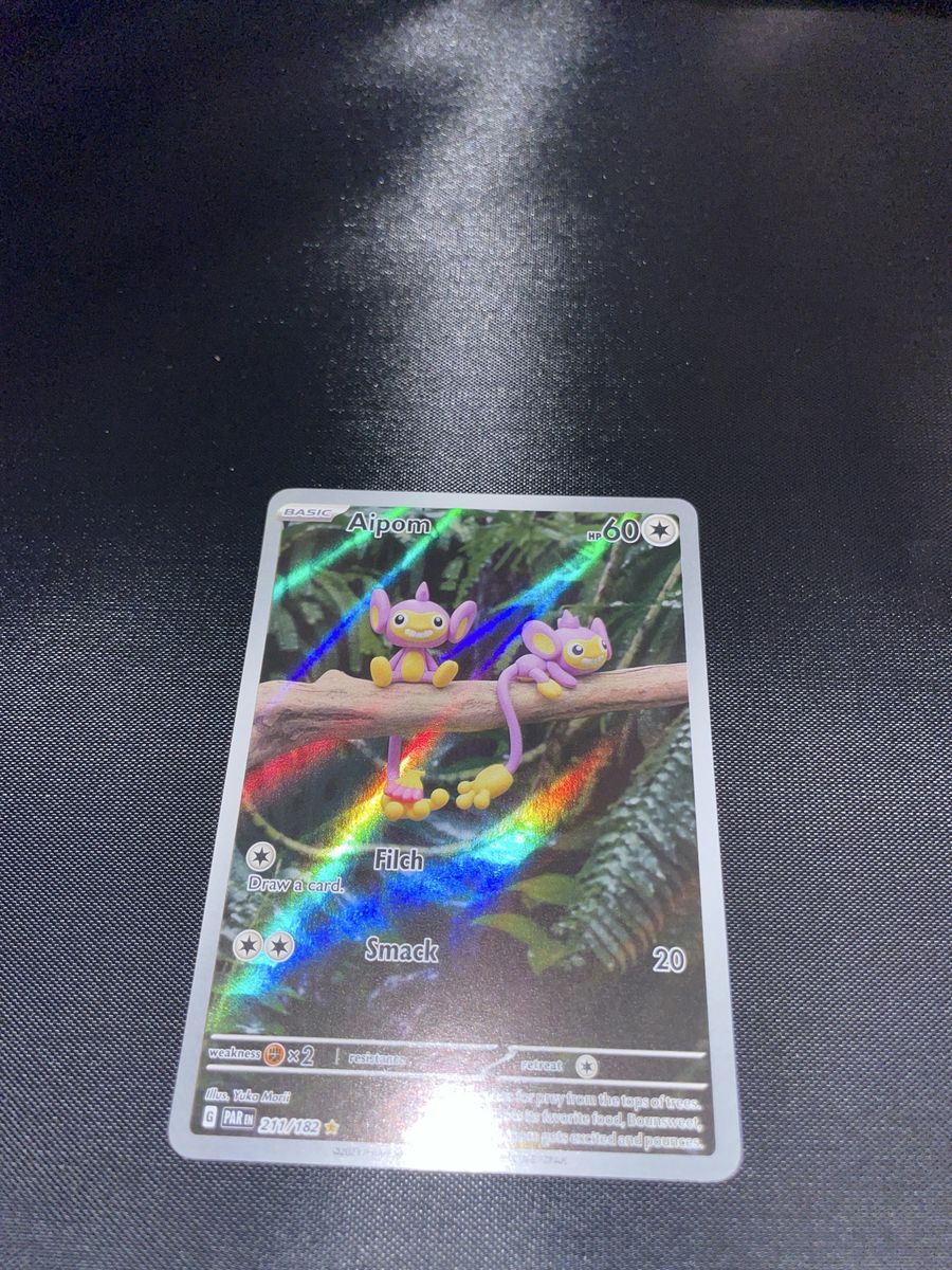 Pokemon TCG Aipom 211/182 Paradox Rift Illustration Rare Holographic Card