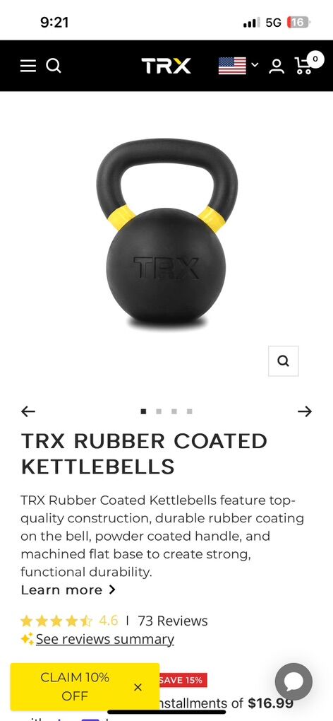 TRX rubber Coated Kettlebells