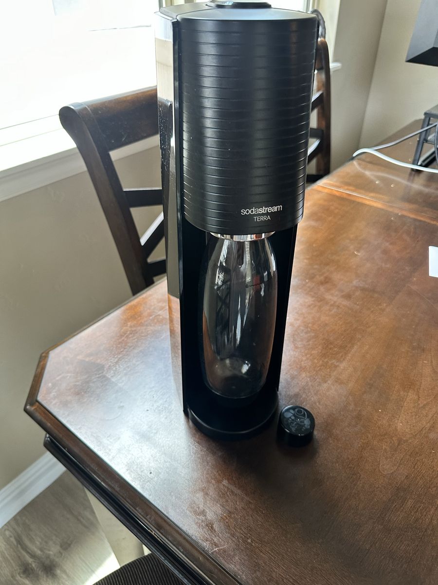 SodaStream Terra Sparkling Water Maker Black with Bottle & CO2 Canister
