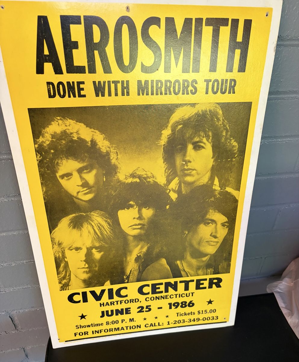 1986 Aerosmith done with mirrors tour cardboard poster art.