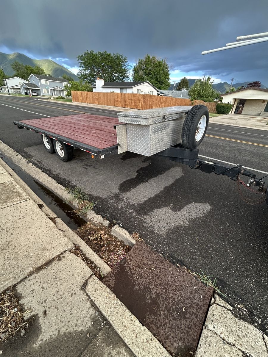 Utility Trailer with Storage Box and Spare Tire