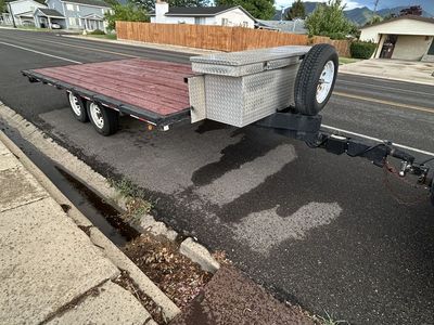Utility Trailer with Storage Box and Spare Tire