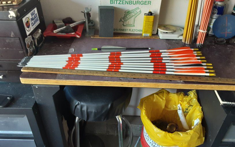 Vintage wooden target arrows