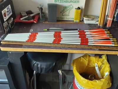 Vintage wooden target arrows