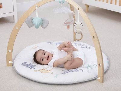 aden + anais Wooden Baby Activity Gym and Play Mat - Animal Safari