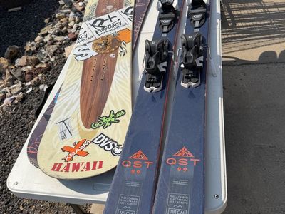 Large Bundle Sale: Skis, snowboards, helments, poles, bindings