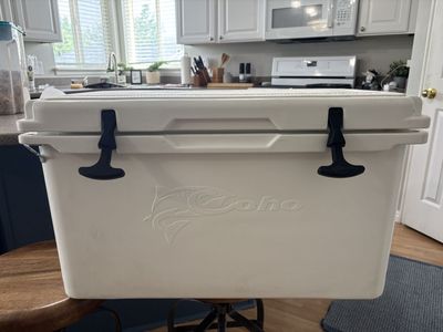COHO 55 Quart Roto-Molded Cooler - Heavy-Duty Ice Chest, White, Excellent Condition