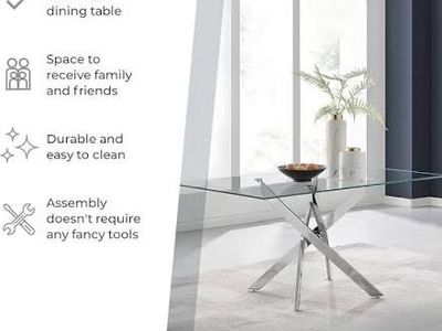 NEW IN BOX - STUNNING Z GALLERIES 39” DINING TABLE - MODERN ART INFLUENCE $200 obo
