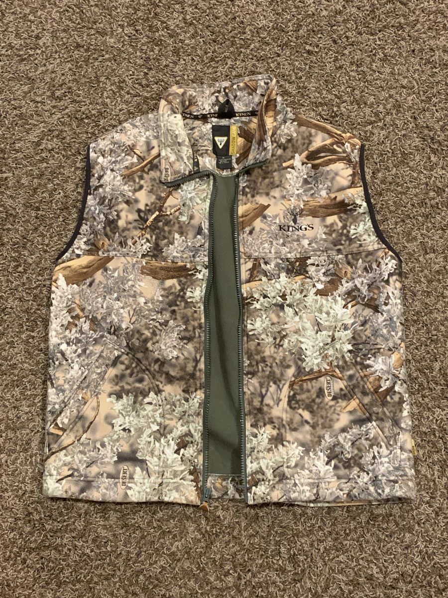 King's Camo Desert Shadow Pattern Fleece Wind Defender Vest Men's Size Xl
