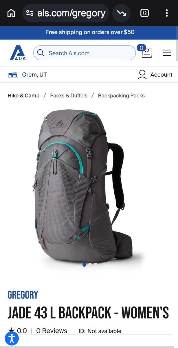 Gregory Jade 43 womens backpack NEW with tags