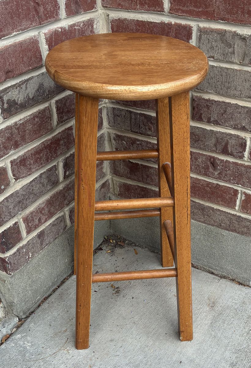 Wooden barstool / plant stand