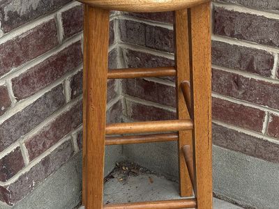 Wooden barstool / plant stand
