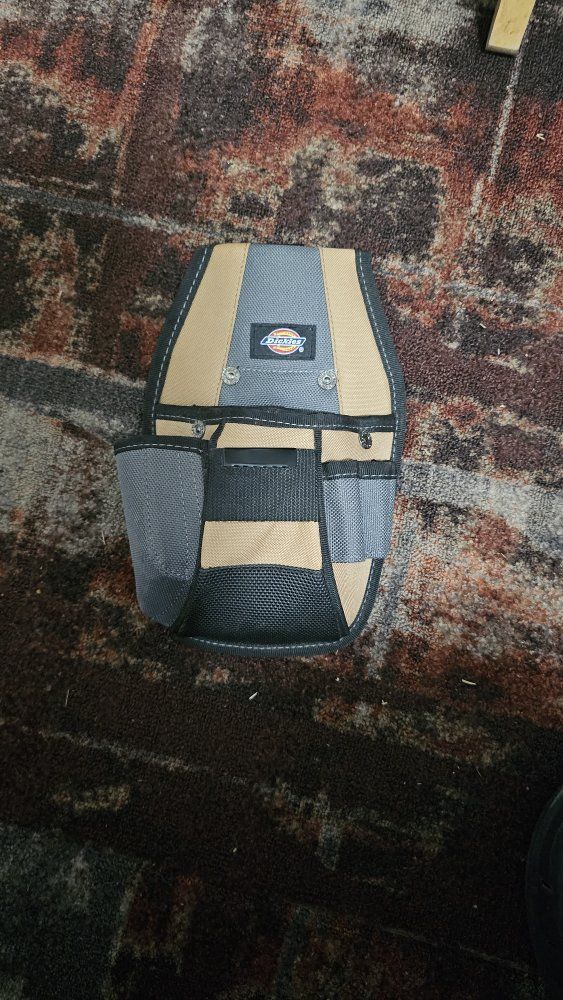 Dickies Work Tool Pouch Belt Clip Holster Tan and Grey Canvas