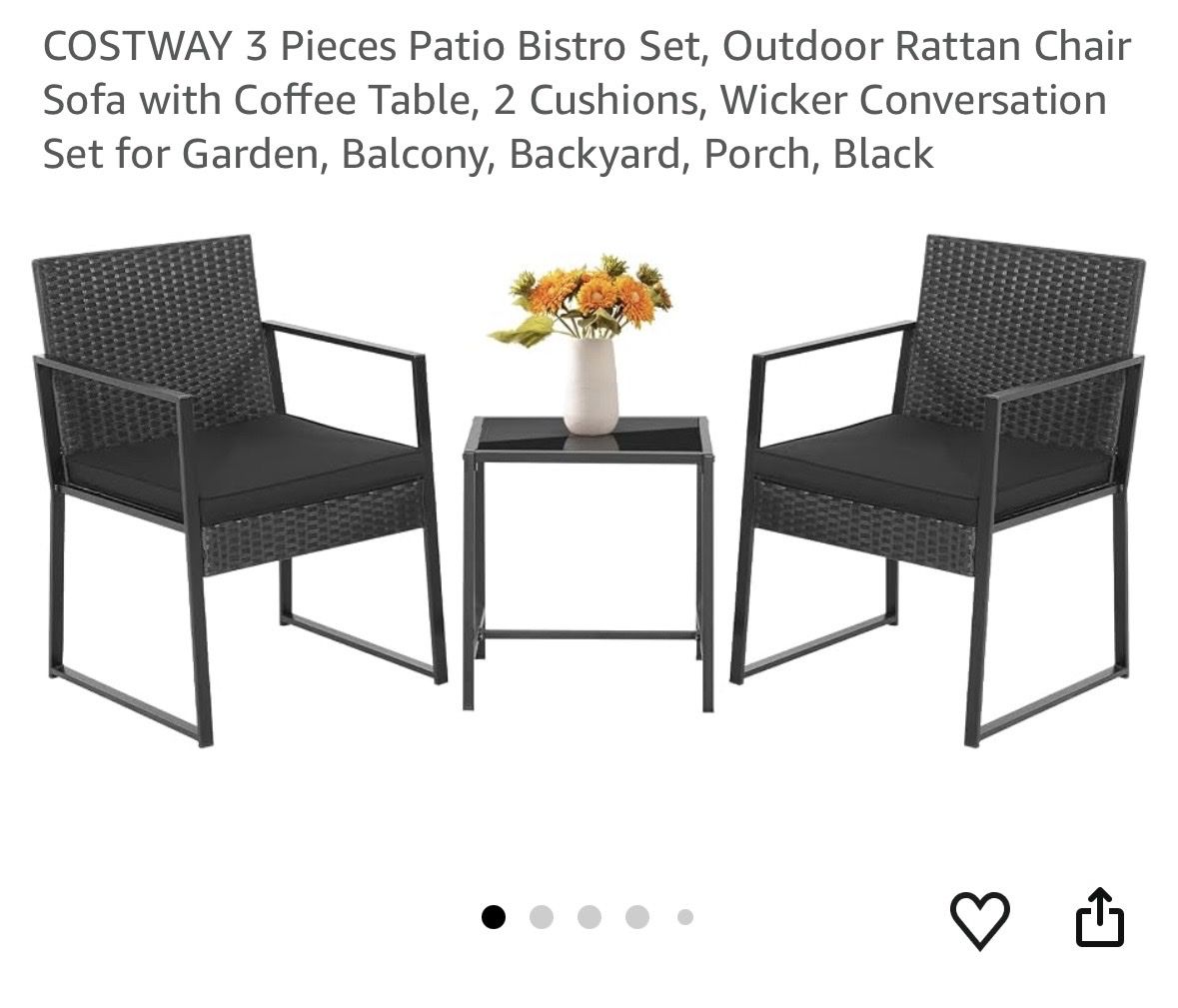 Brand New 3-Piece Outdoor Wicker Patio Bistro Set – Fully Assembled!