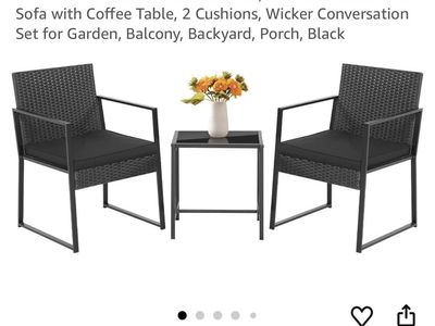 Brand New 3-Piece Outdoor Wicker Patio Bistro Set – Fully Assembled!