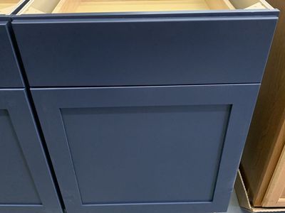 Hampton Bay Avondale 24 in. W x 24 in. D x 34.5 in. H Ready to Assemble Plywood Shaker Base Kitchen Cabinet in Ink Blue