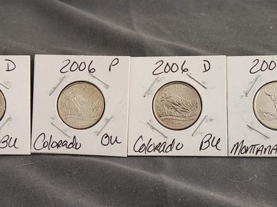 US State Quarters Lot of 4 - California (2005-D), Colorado (2006-P, 2006-D), Montana (2007-D) in Holders