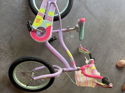 Schwinn Iris 16" Kids Bike - Purple/Pink with Basket & Streamers