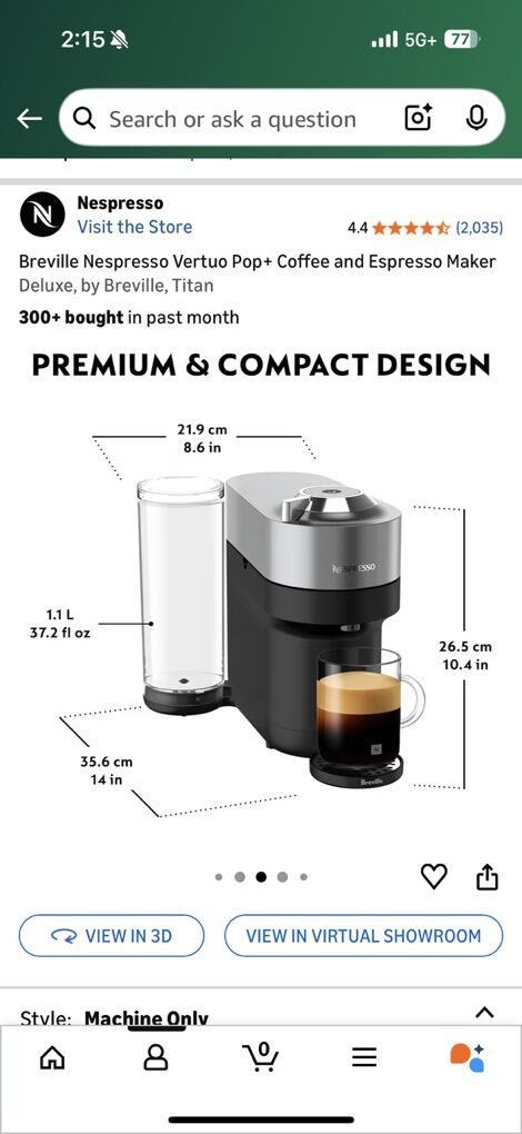 Nespresso Vertuo Pop+Coffee And Espresso Maker
