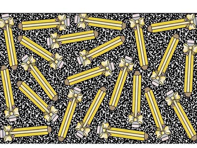 Flagship Carpets School Days Bow Pencils Educational Area Rug for Kids Room, Children's Classroom Rug for Teaching and Playroom,