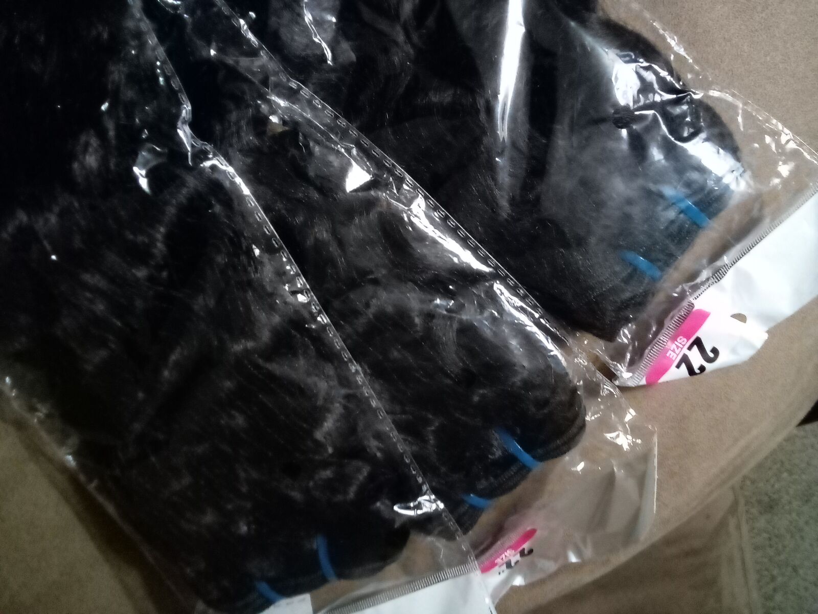 Natural hair curly bundles, three