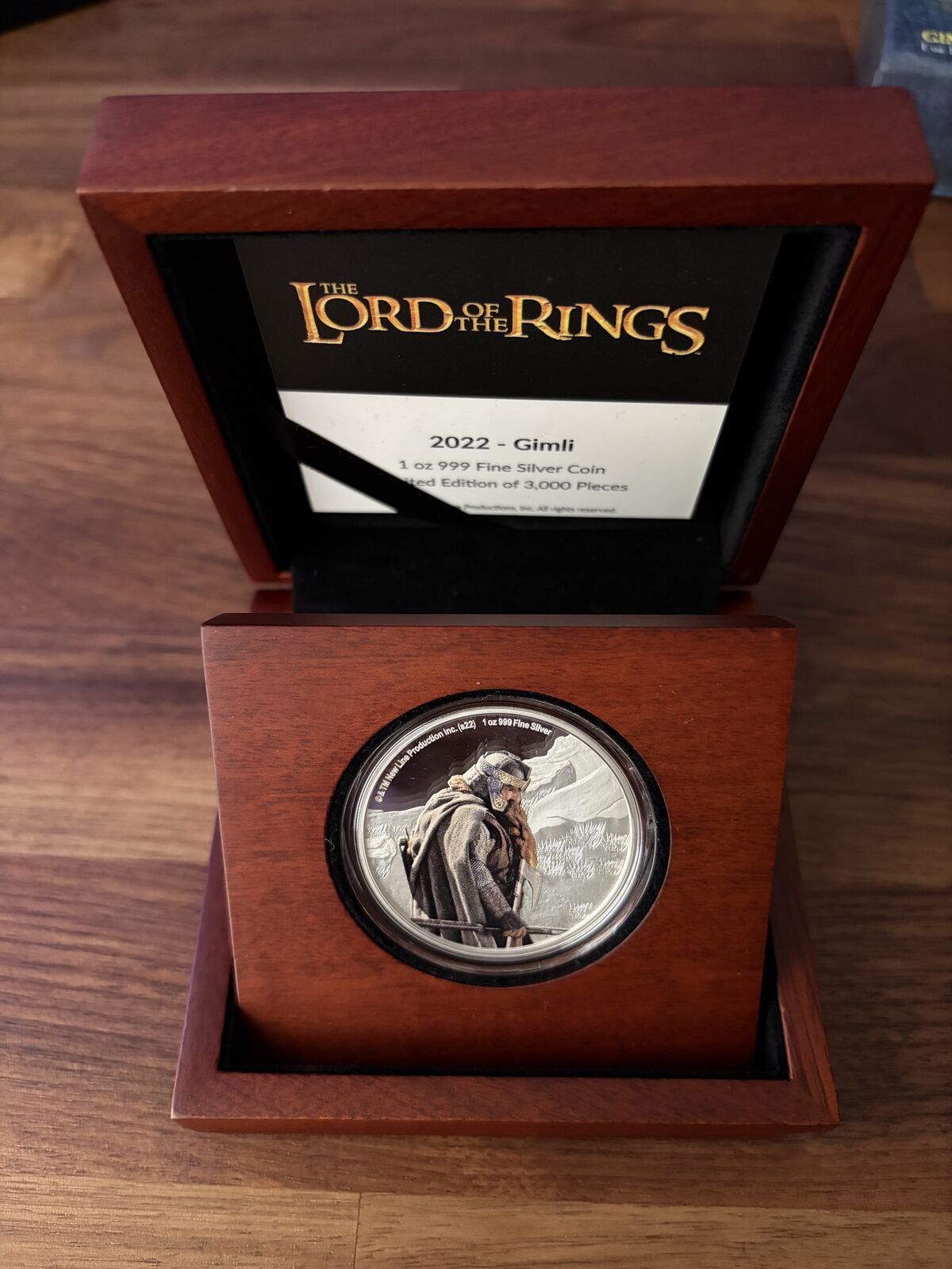2022 $2 Niue Lord of the Rings Gimli 1 oz Silver Colorized Coin in OGP
