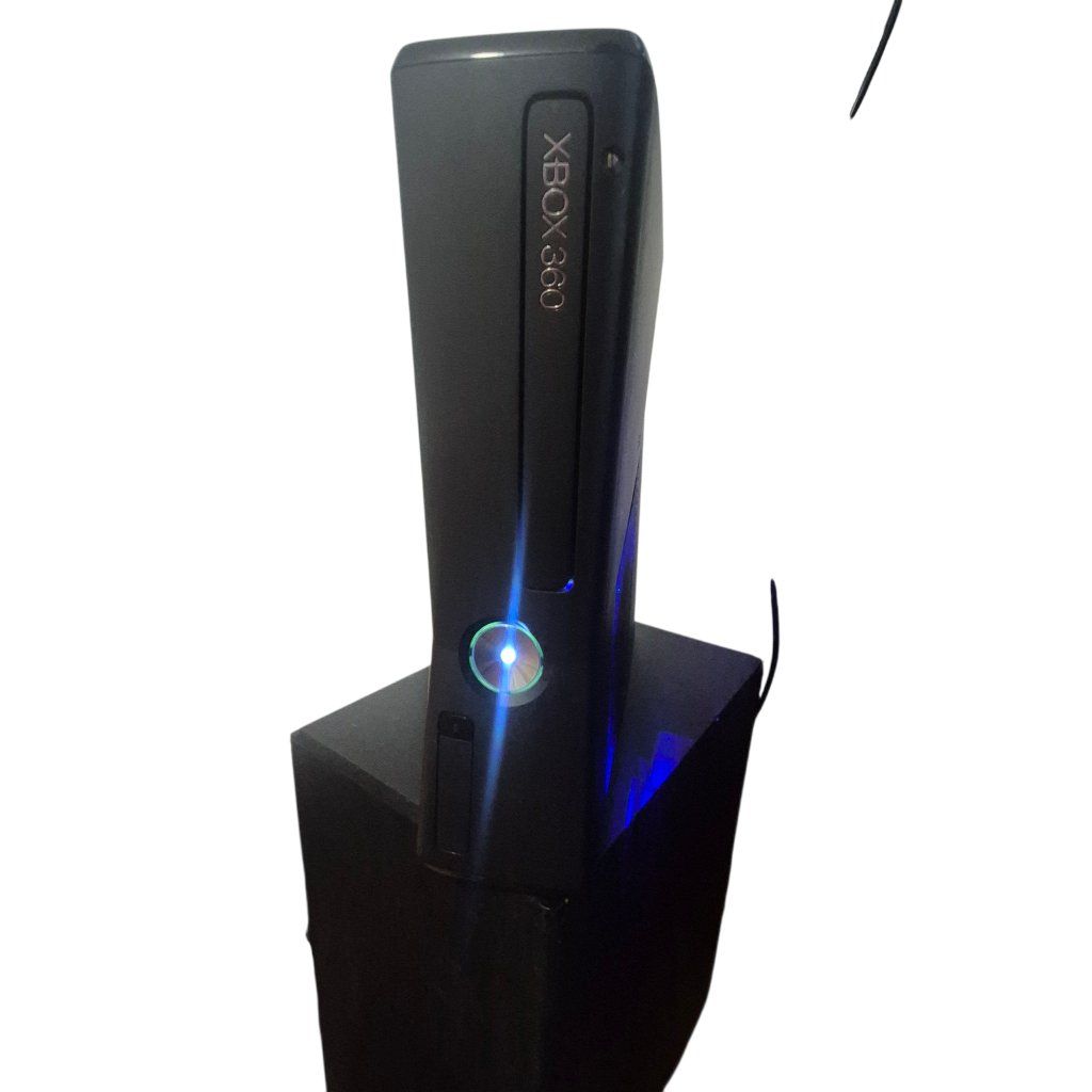 xbox 360 slim bundle, modded gaming console, pre loaded hdd, led fan and power lights. ready to go console. cross compatible