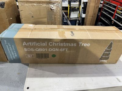 Pre-lit 6’ artificial slim Christmas tree