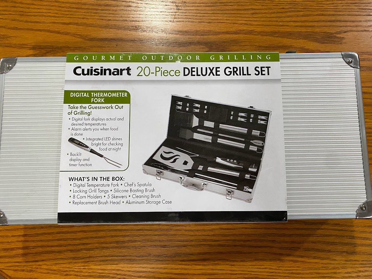 Cuisinart Deluxe Grill BBQ Set, 20-Piece Stainless Steel Set with Aluminum Case
