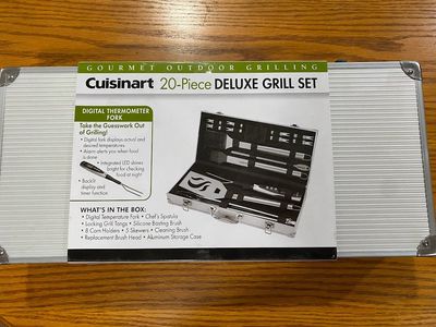 Cuisinart Deluxe Grill BBQ Set, 20-Piece Stainless Steel Set with Aluminum Case