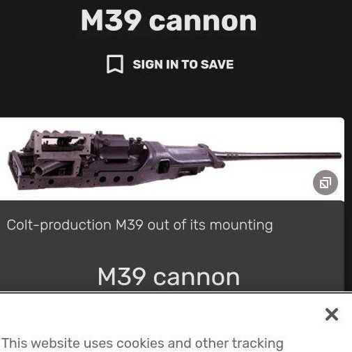 20mm Colt M39 Cannon Barrel 